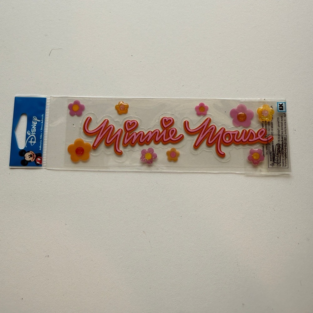 Disney Minnie Mouse Adhesive Titles Scrapbook Stickers EK Success Pink Orange
